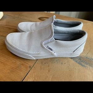Women’s Asher White Leather Vans | Size 8